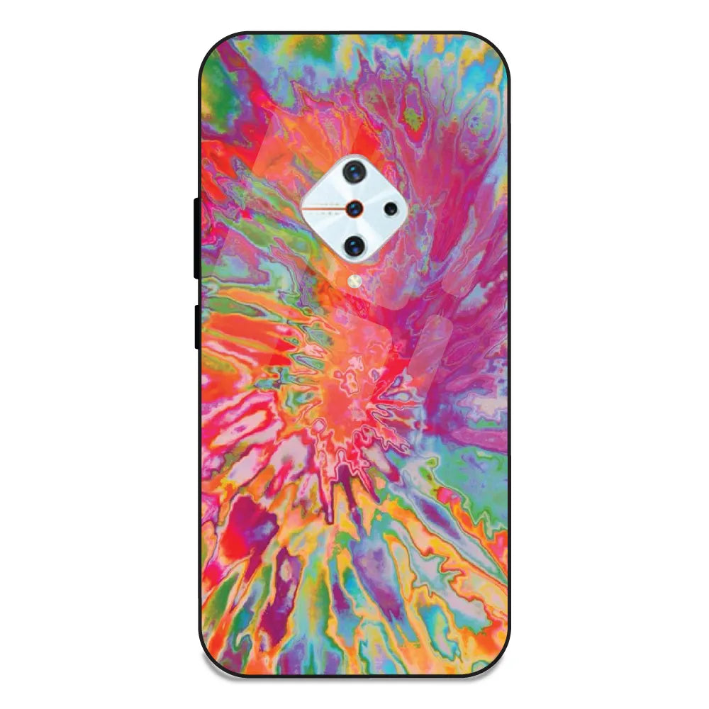Orange Splash Tie Dye - Glass Case For Vivo S1 Pro