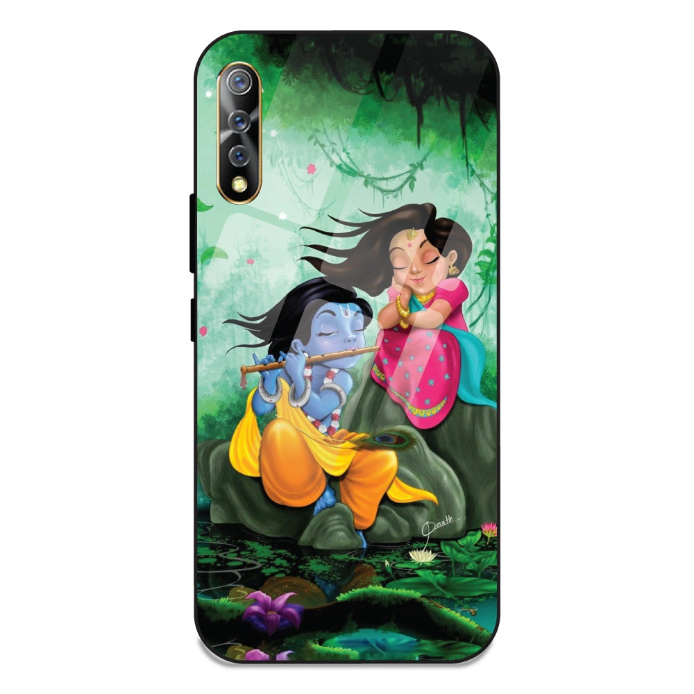 Radha Krishna - Glass Case For Vivo S1