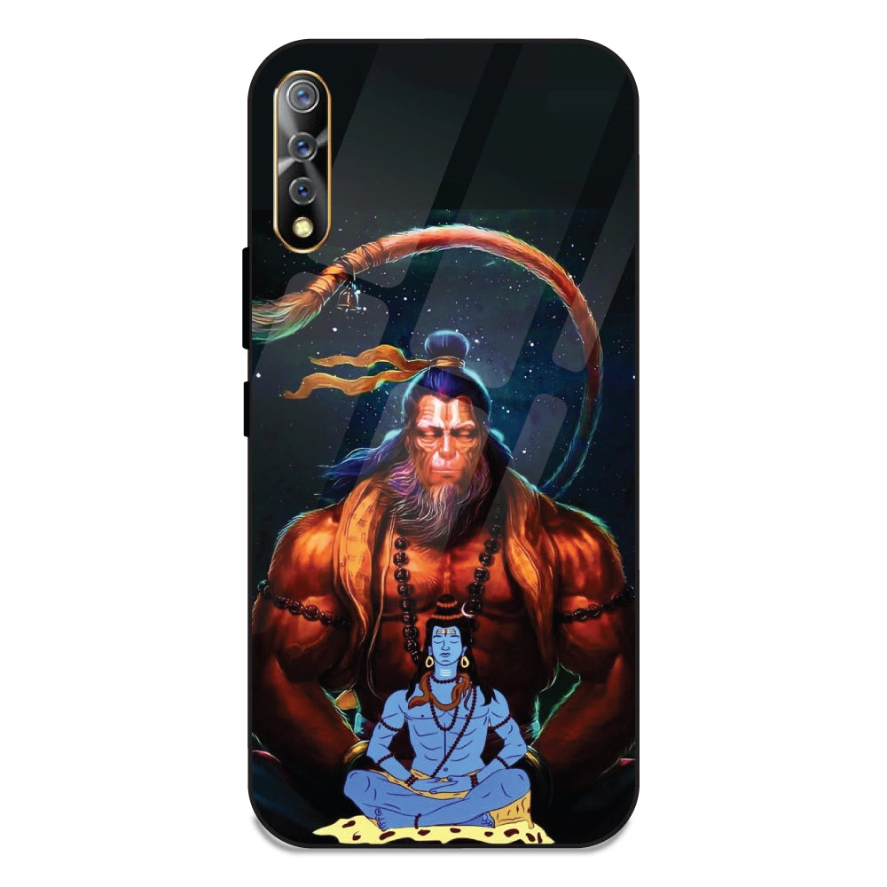 Lord Shiva & Lord Hanuman - Glass Case For Vivo S1