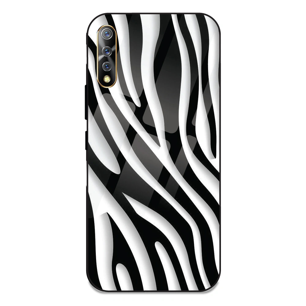 Zebra Print - Glass Case For Vivo S1