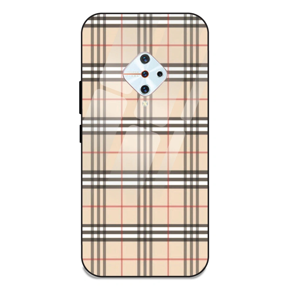 Yellow Checks - Glass Case For Vivo S1 Pro