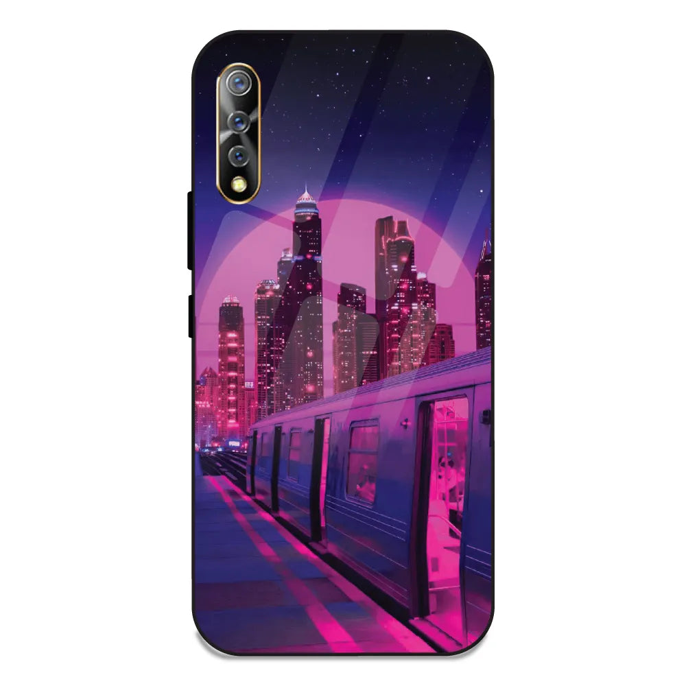 Neon City Synthwave - Glass Case For Vivo S1