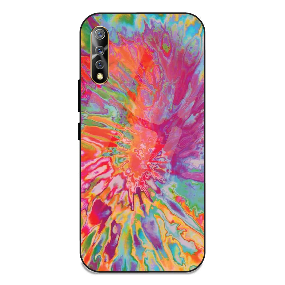 Orange Splash Tie Dye - Glass Case For Vivo S1