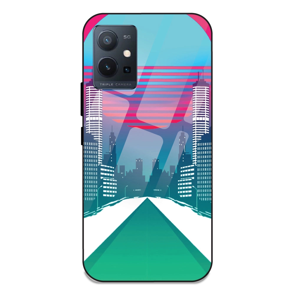 Citylight Synthwave - Glass Case For Vivo T1 5G
