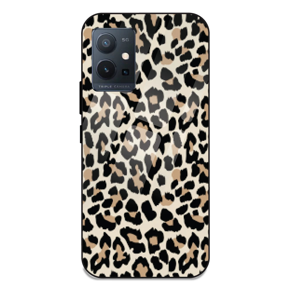 Leopard Print - Glass Case For Vivo T1 5G
