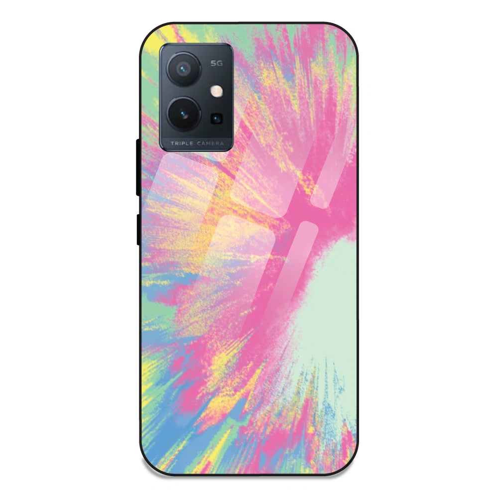 Pastel Splash Tie Dye - Glass Case For Vivo T1 5G