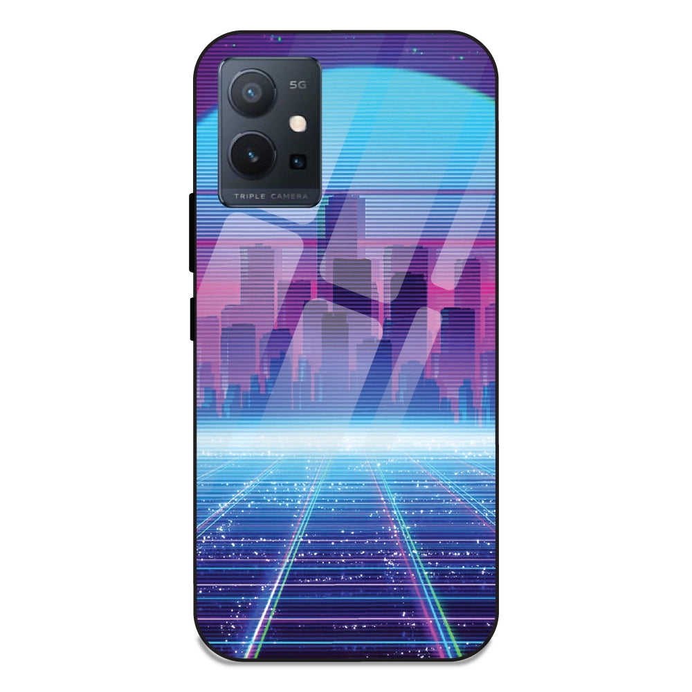 Cityscape Synthwave - Glass Case For Vivo T1 5G