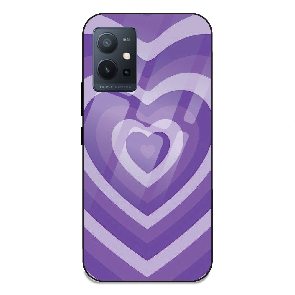 Purple Hearts - Glass Case For Vivo Models