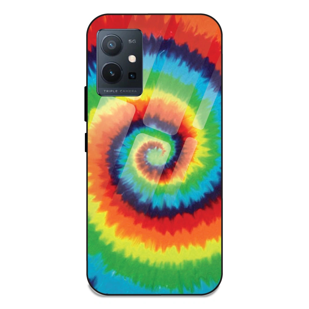 Rainbow Tie Dye - Glass Case For Vivo T1 5G