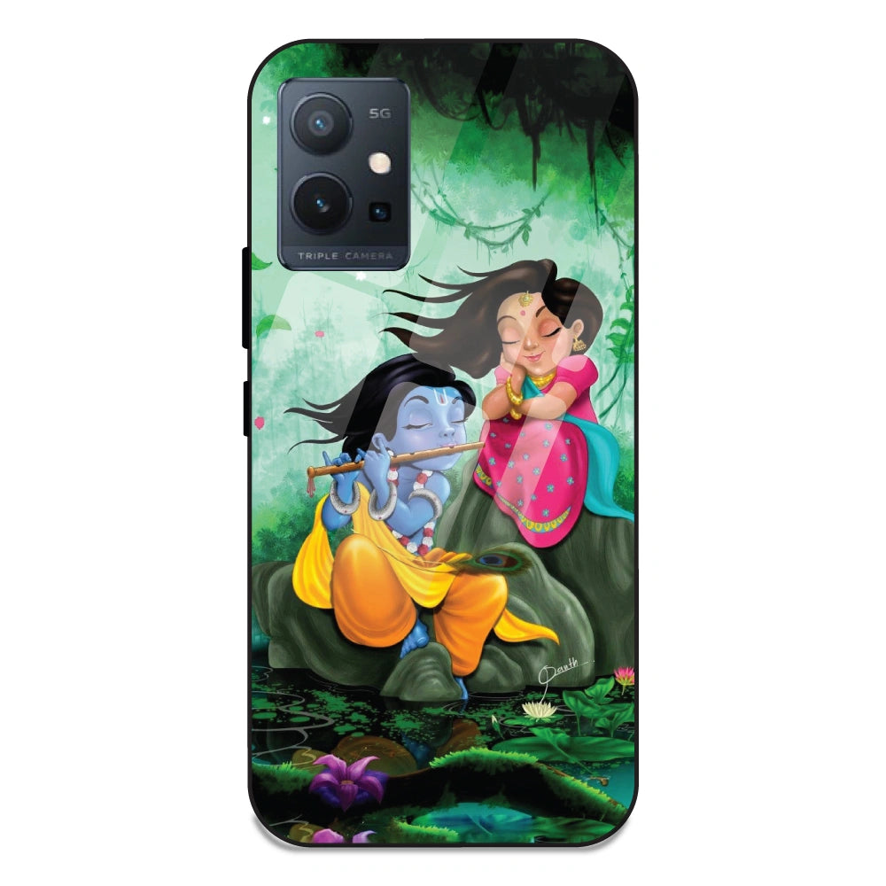 Radha Krishna - Glass Case For Vivo T1 5G