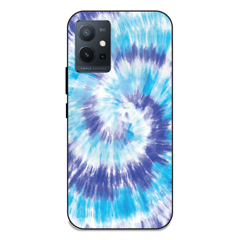 Aqua Tie Dye - Glass Case For Vivo T1 5G