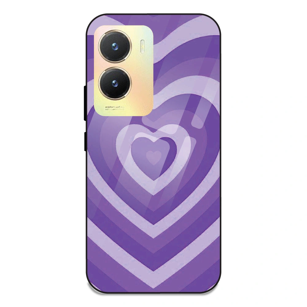 Purple Hearts - Glass Case For Vivo Models