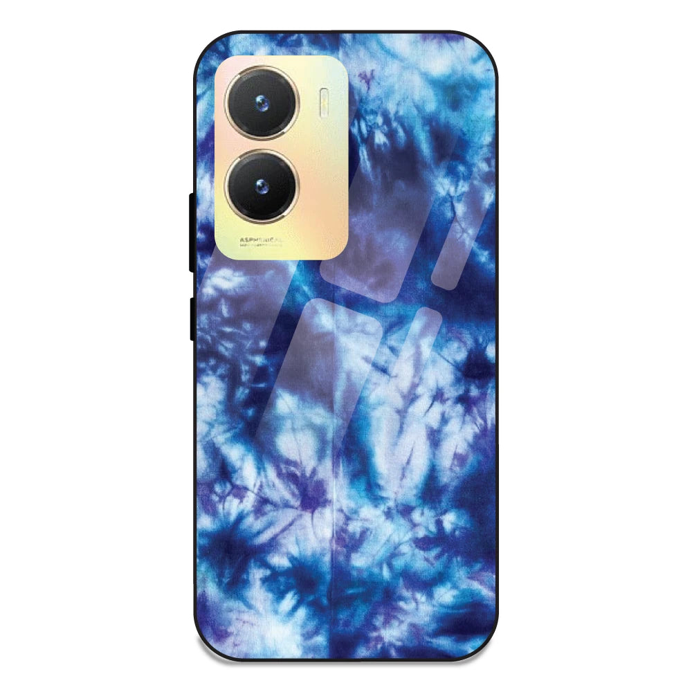 Dark Blue Tie Dye - Glass Case For Vivo T2X