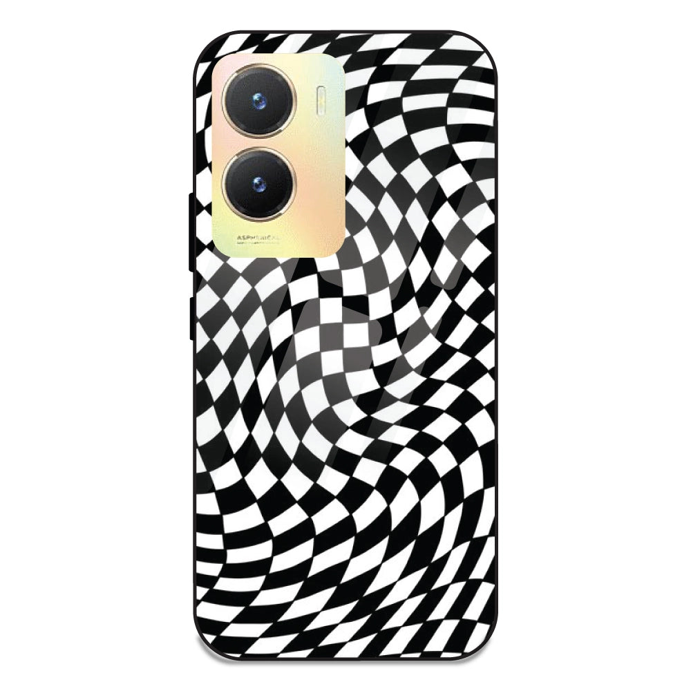 Checks - Glass Case For Vivo T2X