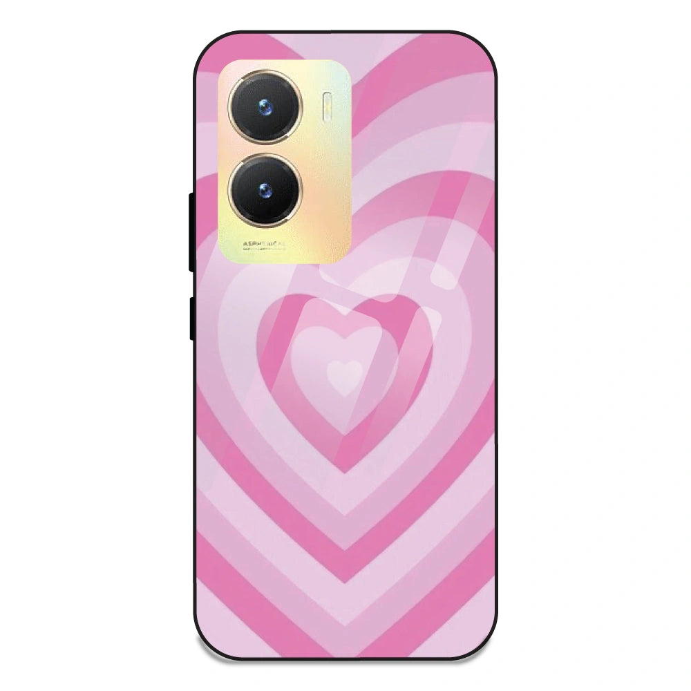 Pink Hearts - Glass Case For Vivo T2X