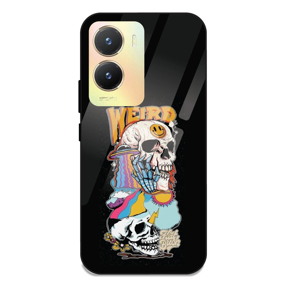 Weird Skull Graffiti - Glass Case For Vivo T2X