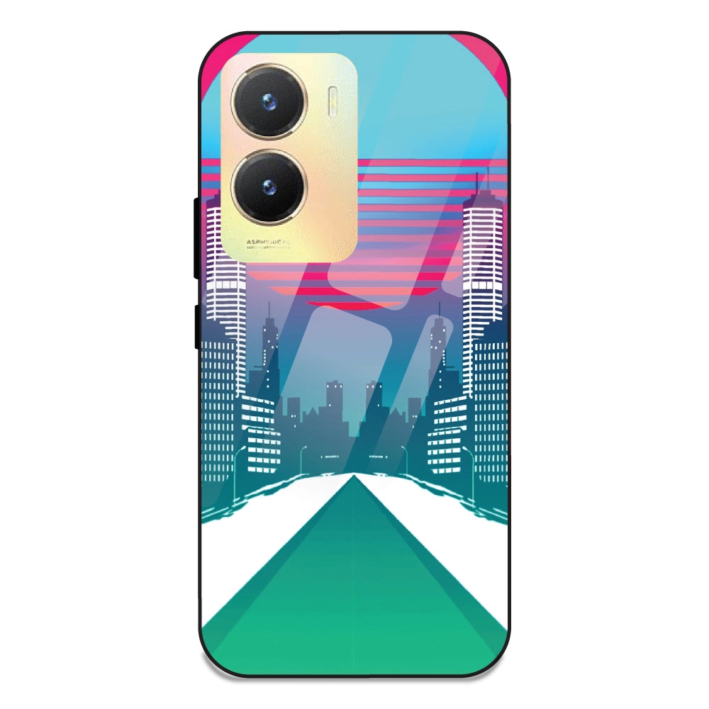 Citylight Synthwave - Glass Case For Vivo T2X