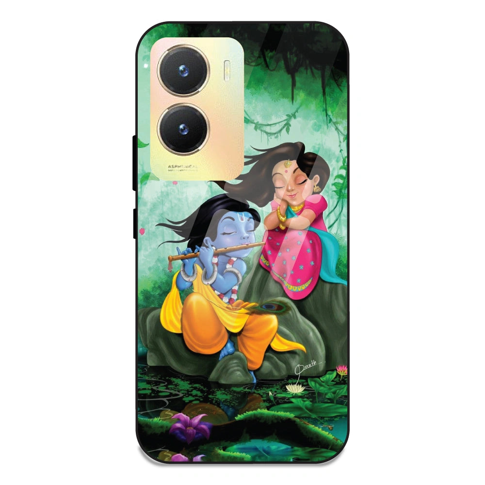 Radha Krishna - Glass Case For Vivo T2X