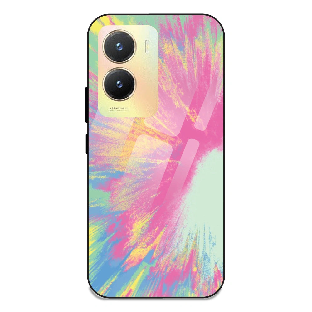 Pastel Splash Tie Dye - Glass Case For Vivo T2X