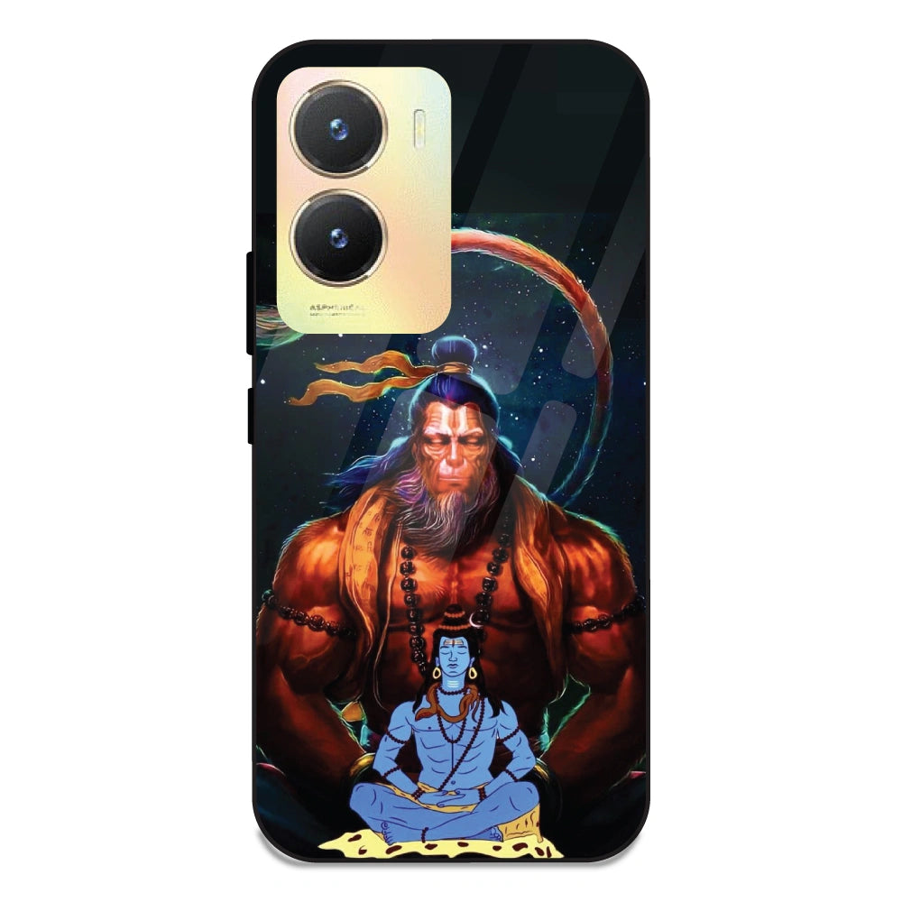 Lord Shiva & Lord Hanuman - Glass Case For Vivo T2X
