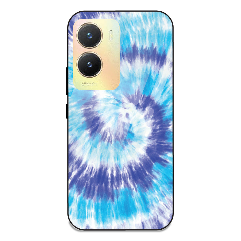 Aqua Tie Dye - Glass Case For Vivo T2X