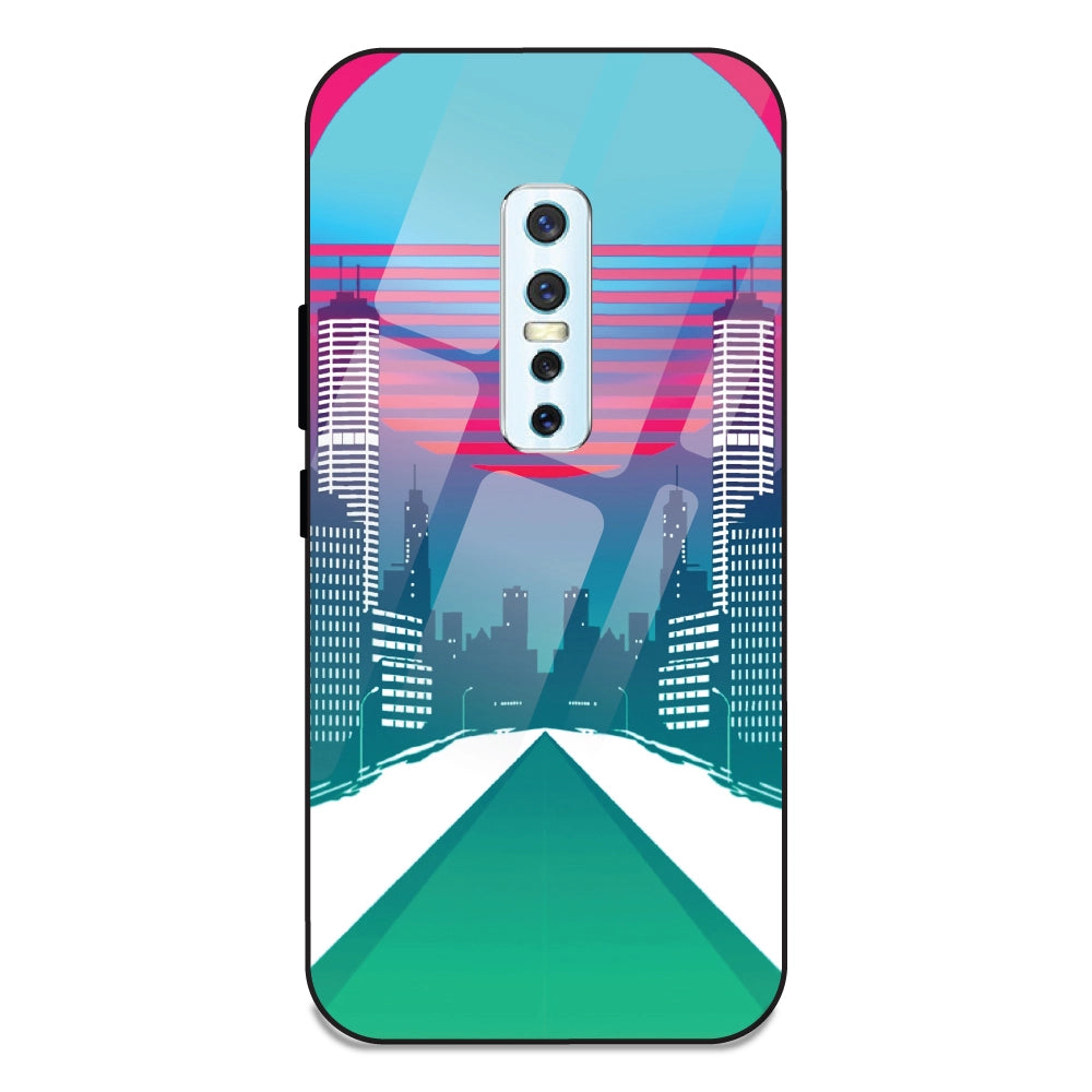 Citylight Synthwave - Glass Case For Vivo V17 Pro
