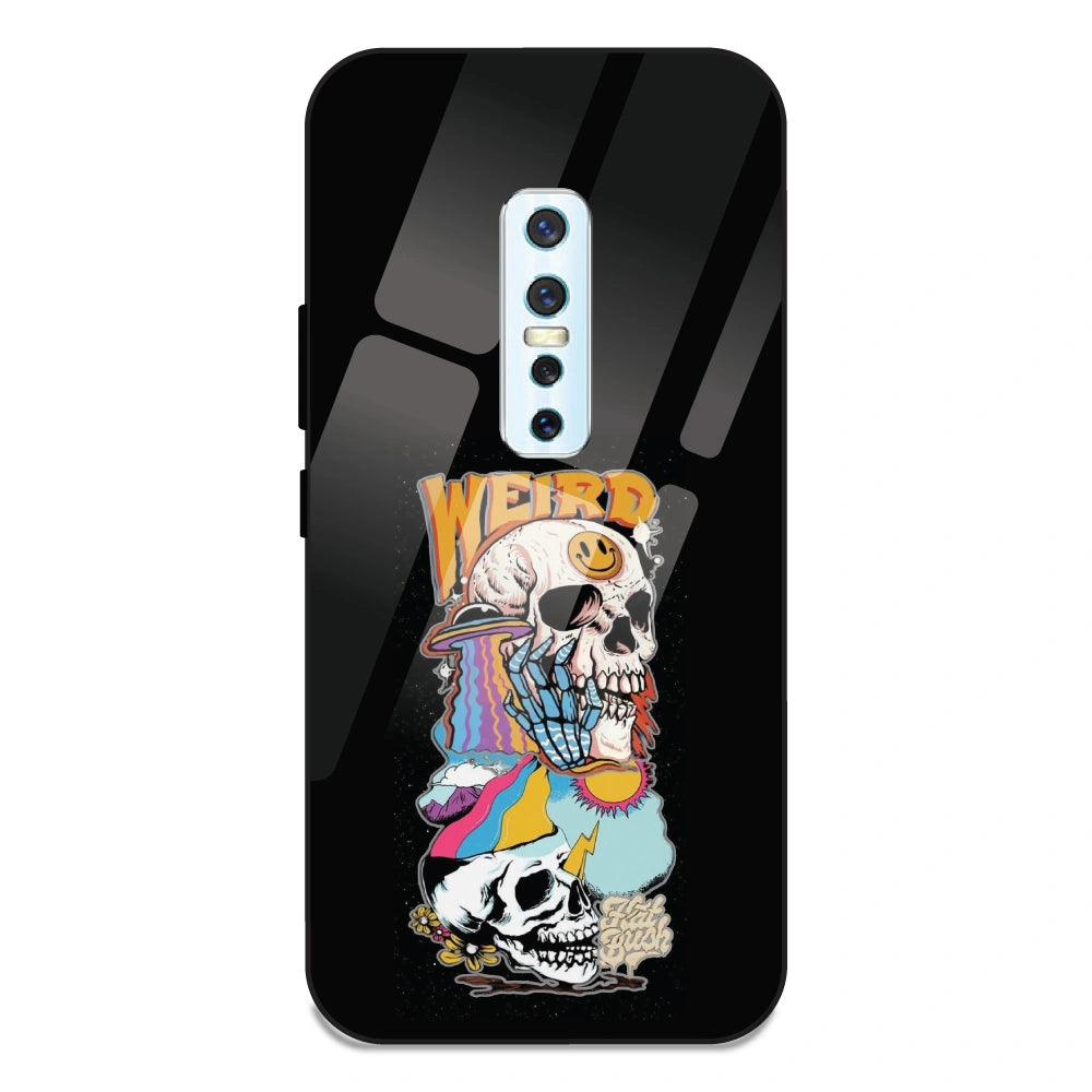 Weird Skull Graffiti - Glass Case For Vivo V17 Pro