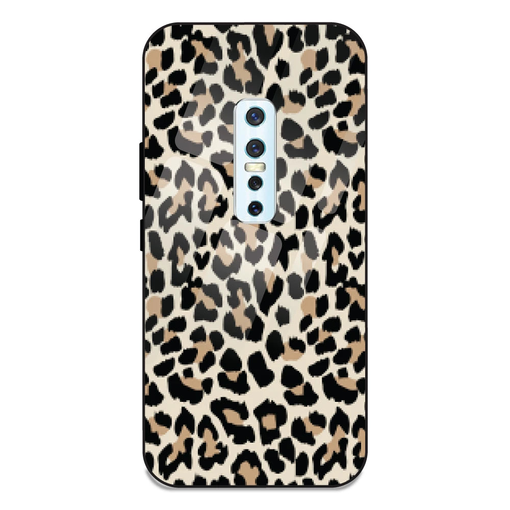 Leopard Print - Glass Case For Vivo V17 Pro