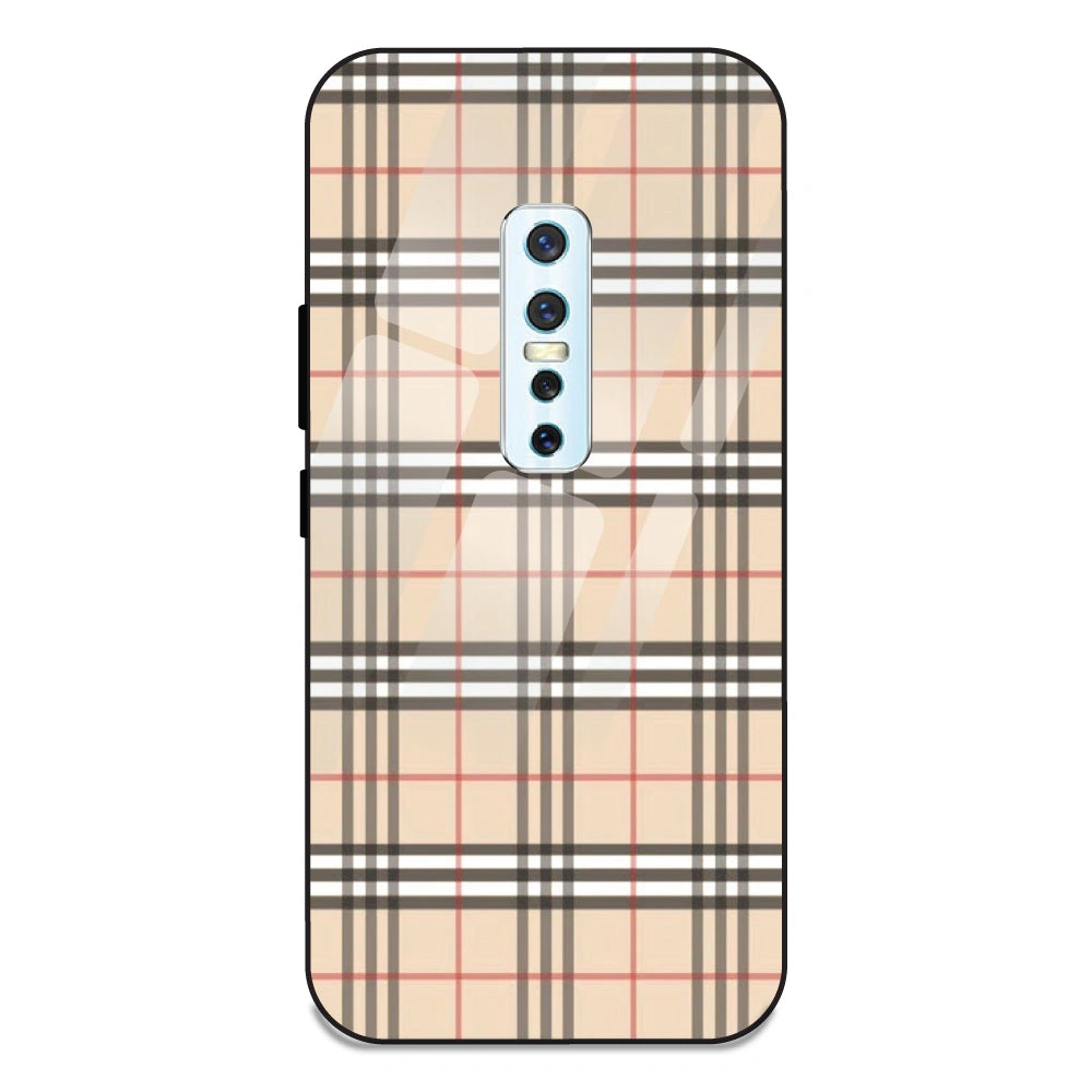 Yellow Checks - Glass Case For Vivo V17 Pro