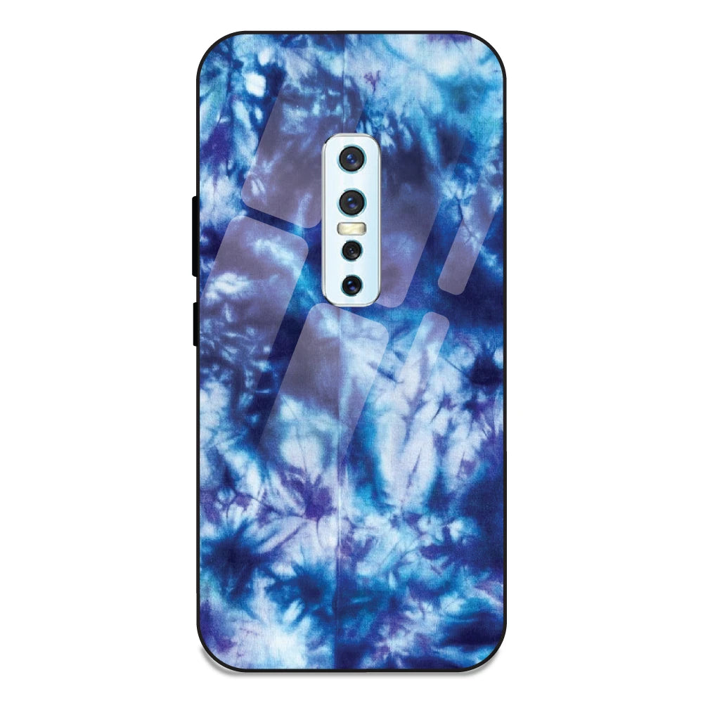 Dark Blue Tie Dye - Glass Case For Vivo V17 Pro