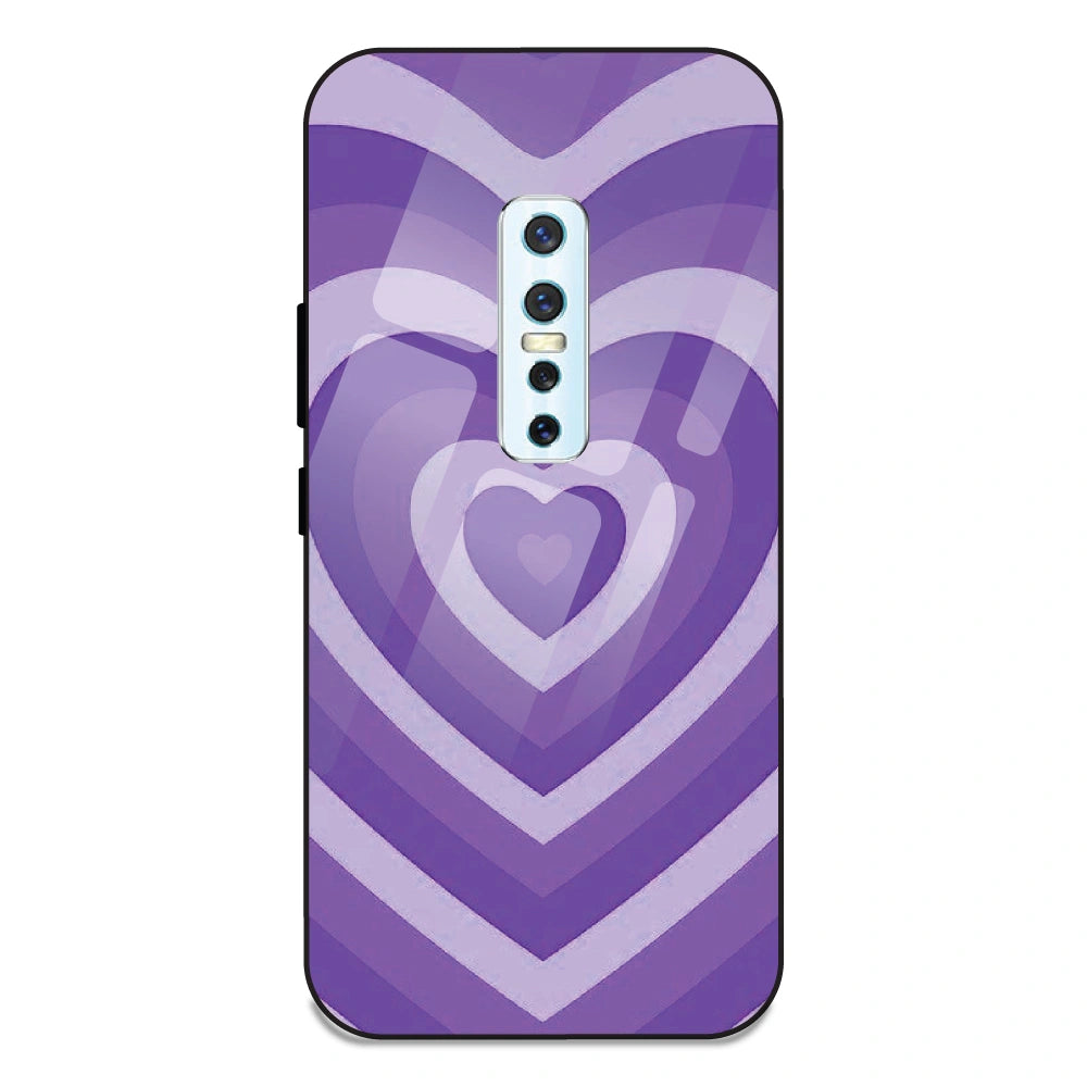 Purple Hearts - Glass Case For Vivo Models