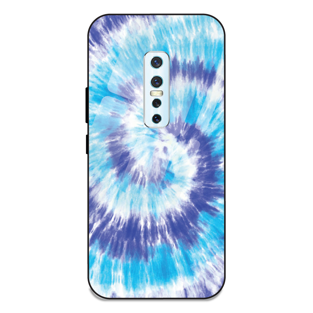 Aqua Tie Dye - Glass Case For Vivo V17 Pro