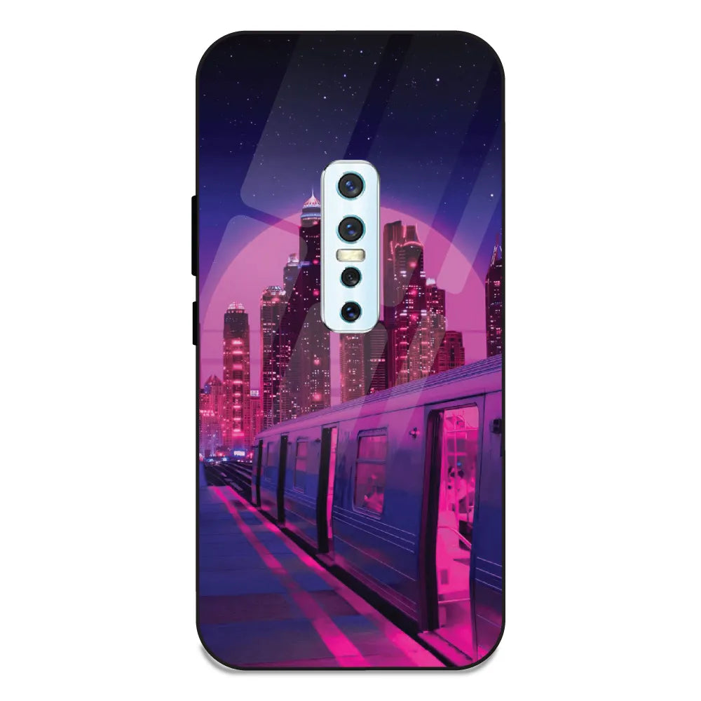 Neon City Synthwave - Glass Case For Vivo V17 Pro