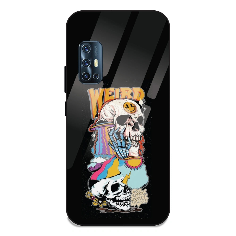 Weird Skull Graffiti - Glass Case For Vivo V17