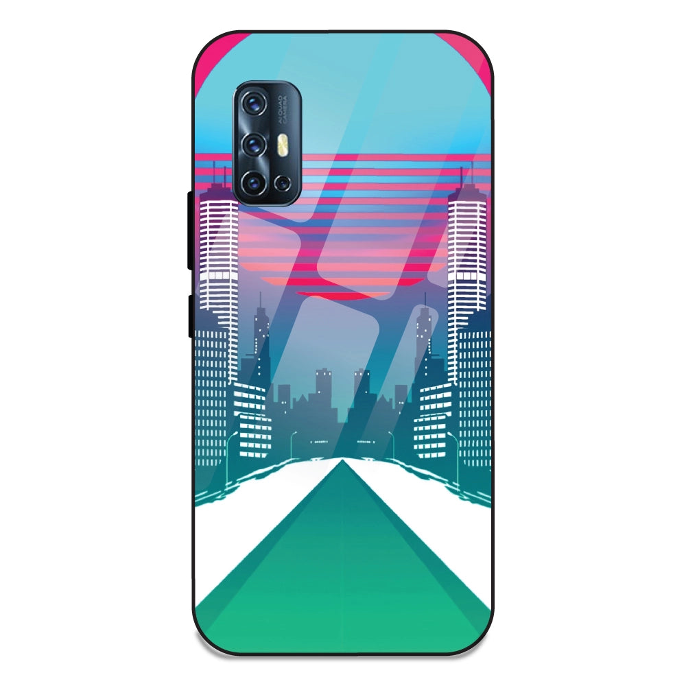 Citylight Synthwave - Glass Case For Vivo V17