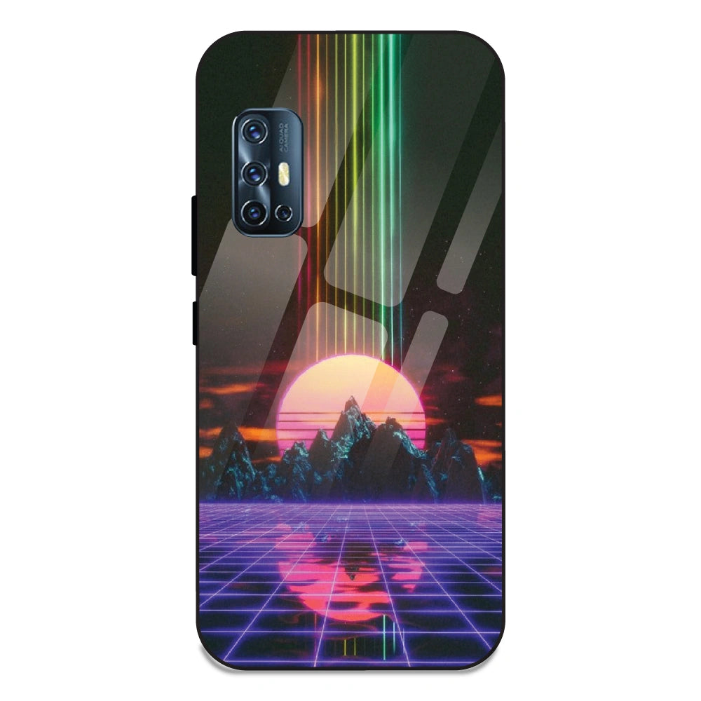 Retro Sunset Synthwave - Glass Case For Vivo V17
