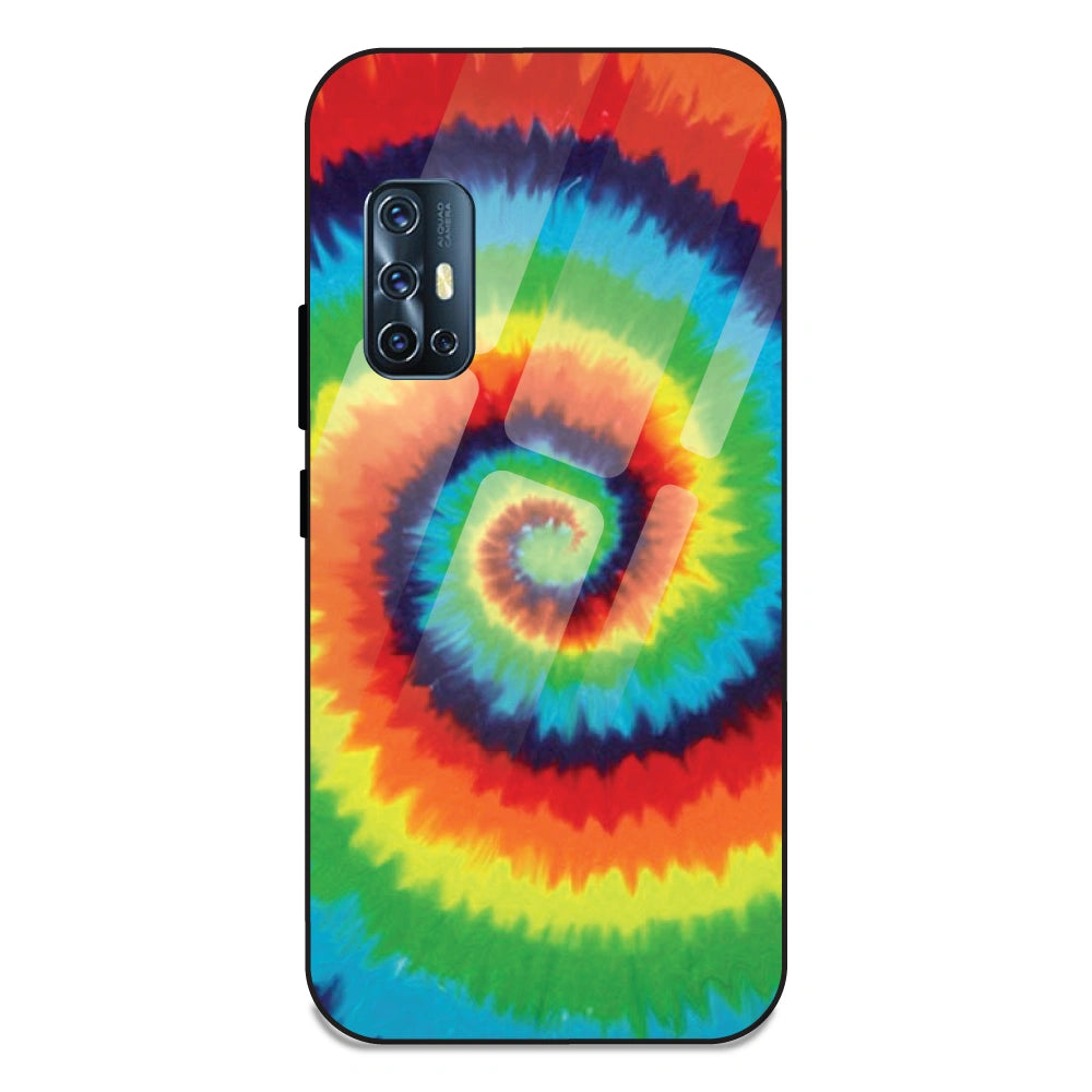 Rainbow Tie Dye - Glass Case For Vivo V17