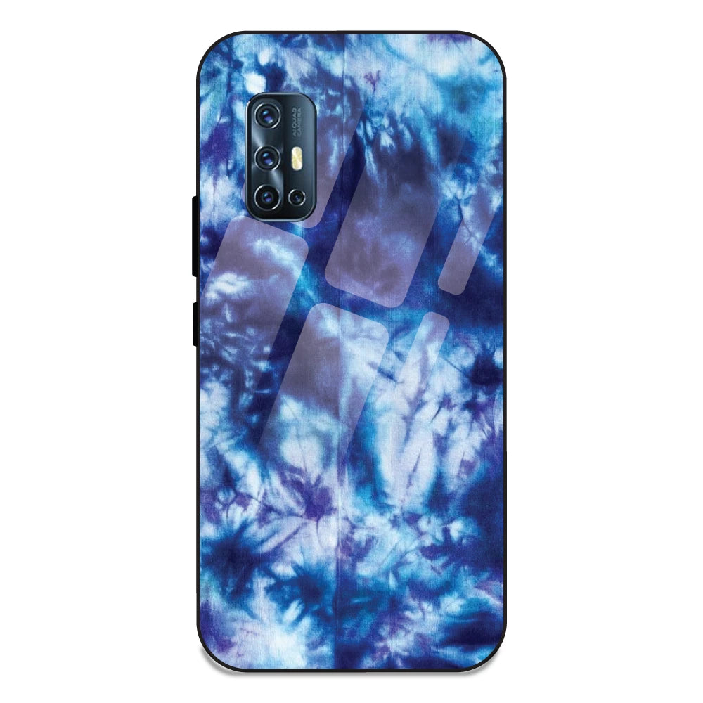 Dark Blue Tie Dye - Glass Case For Vivo V17