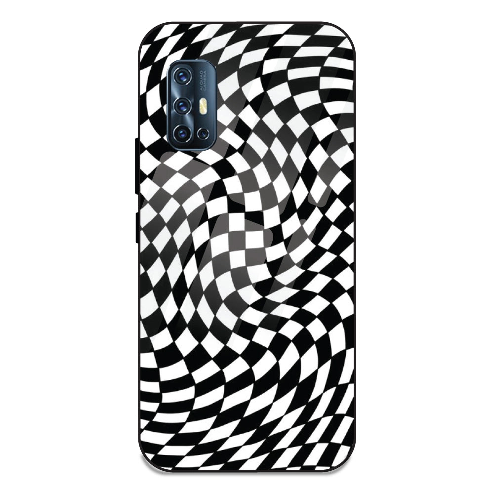Checks - Glass Case For Vivo V17