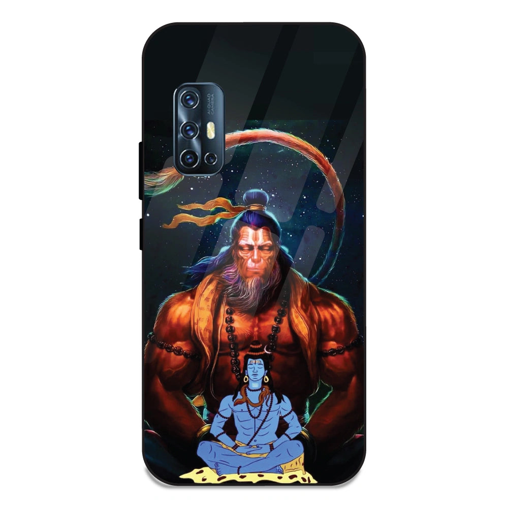 Lord Shiva & Lord Hanuman - Glass Case For Vivo V17