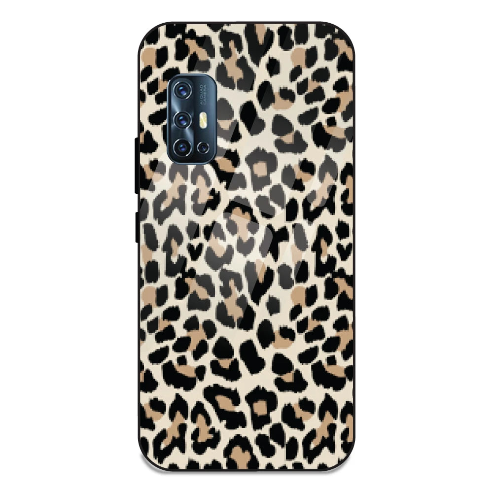 Leopard Print - Glass Case For Vivo V17