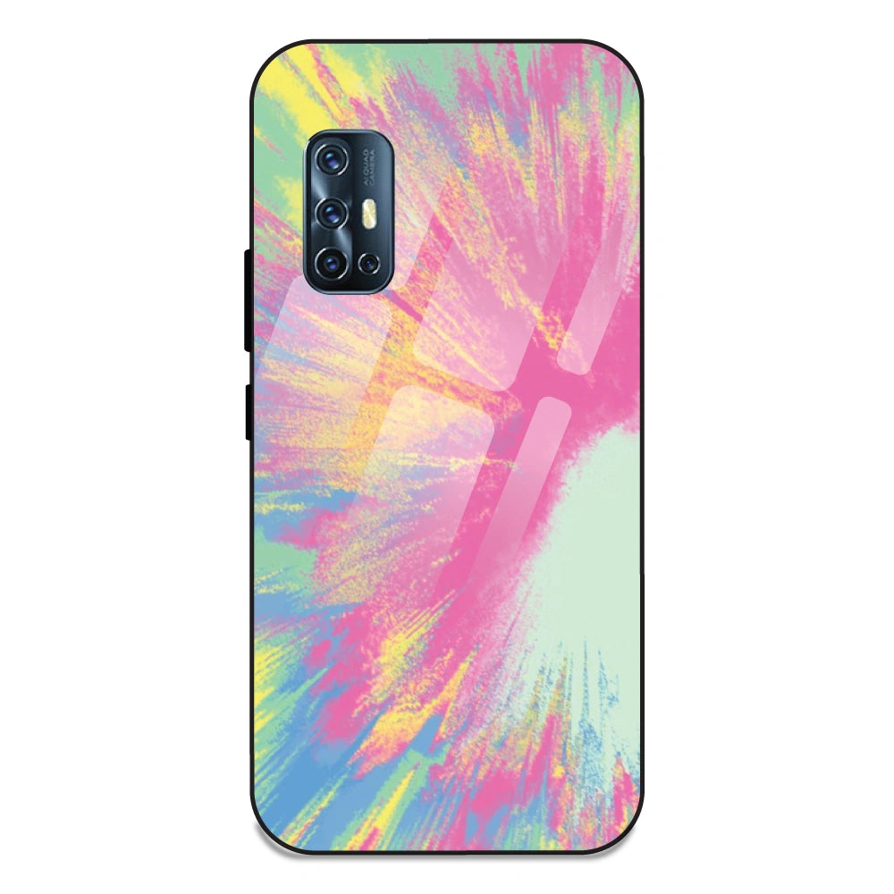 Pastel Splash Tie Dye - Glass Case For Vivo V17