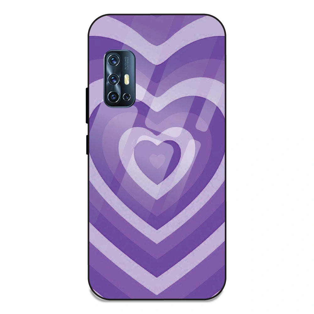 Purple Hearts - Glass Case For Vivo Models