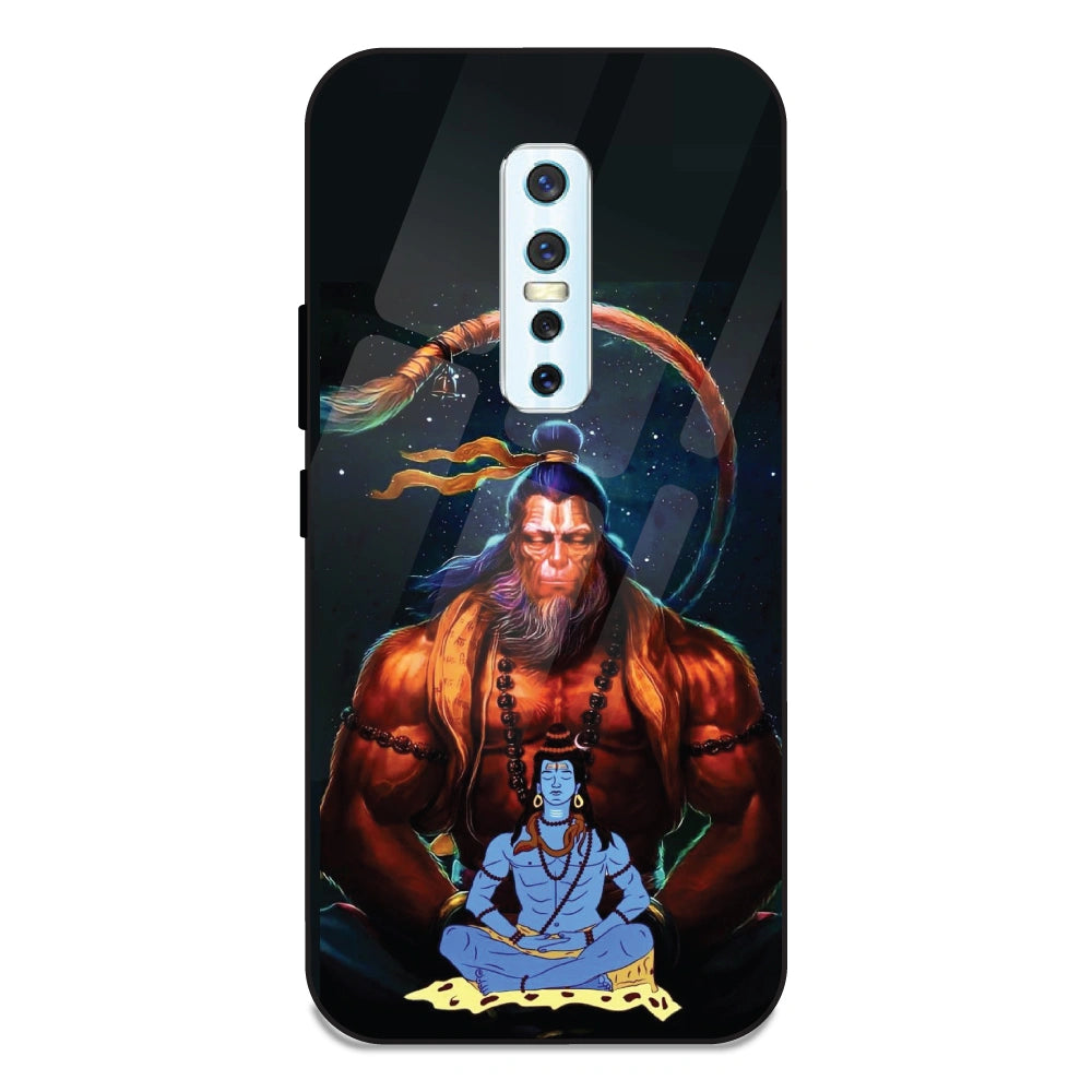 Lord Shiva & Lord Hanuman - Glass Case For Vivo V17 Pro