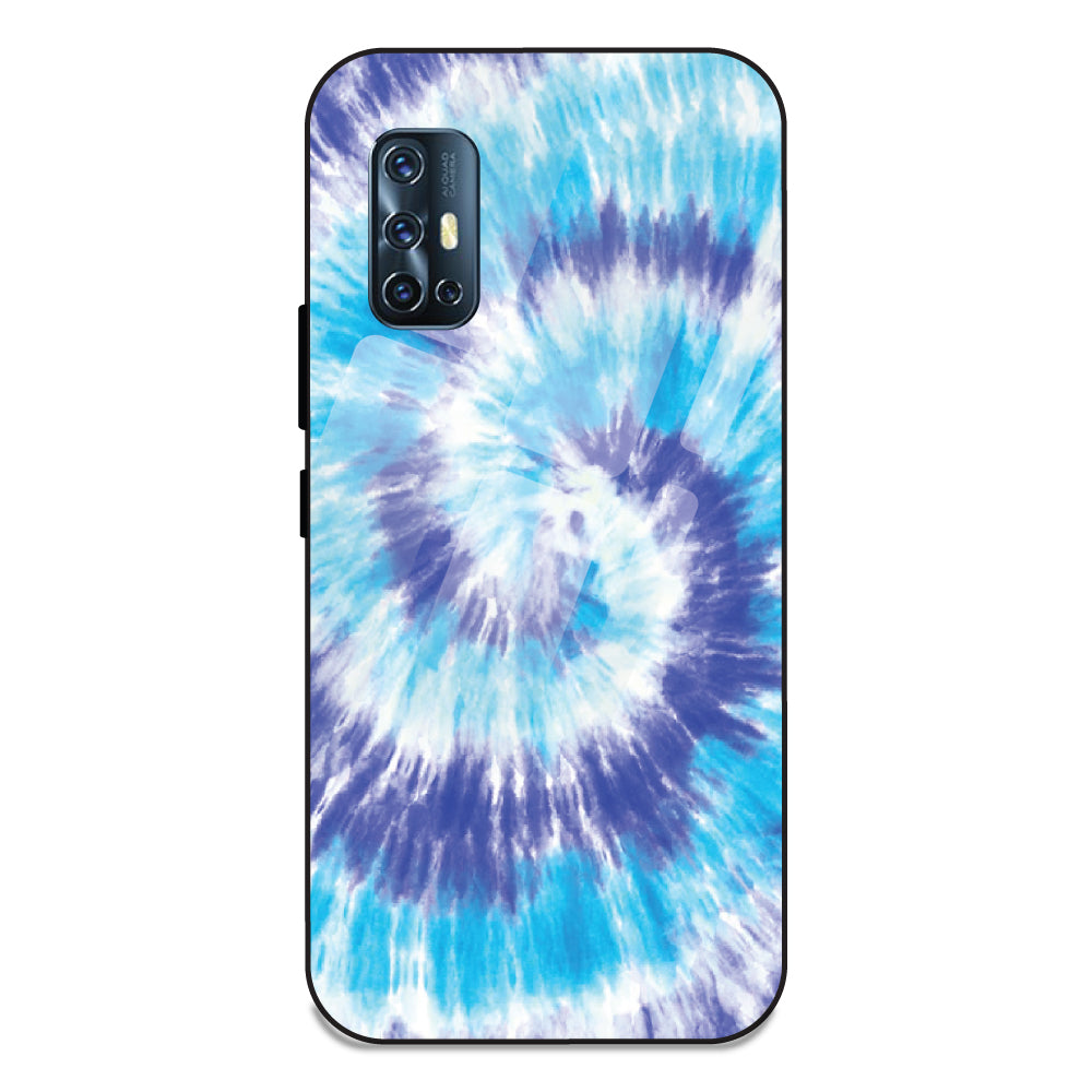 Aqua Tie Dye - Glass Case For Vivo V17