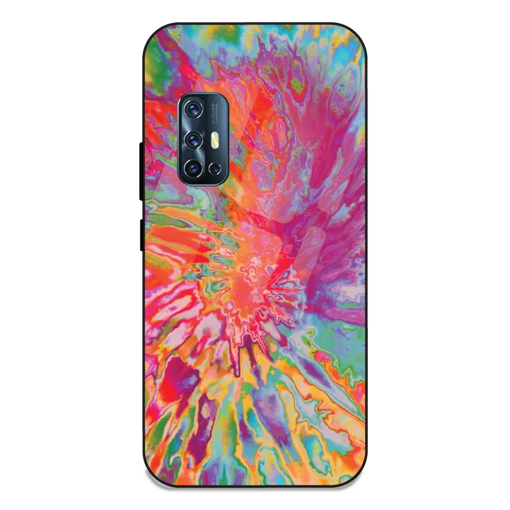 Orange Splash Tie Dye - Glass Case For Vivo V17