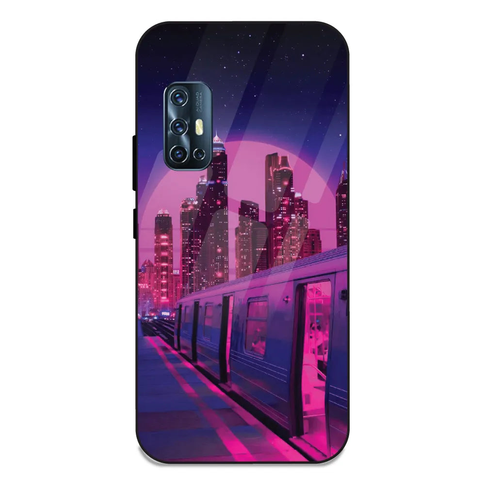 Neon City Synthwave - Glass Case For Vivo V17