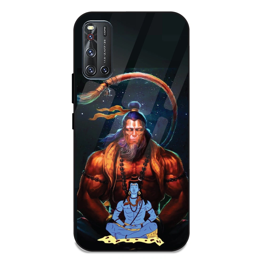 Lord Shiva & Lord Hanuman - Glass Case For Vivo V19