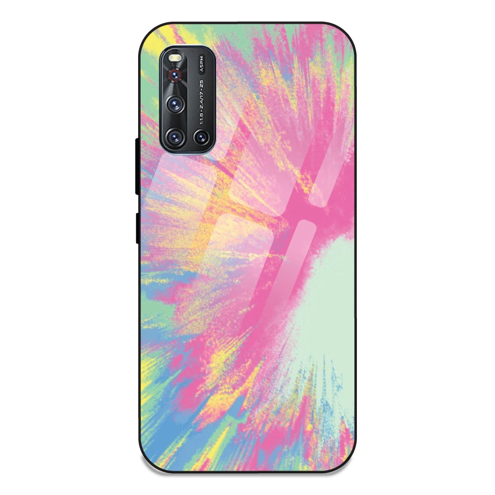 Pastel Splash Tie Dye - Glass Case For Vivo V19