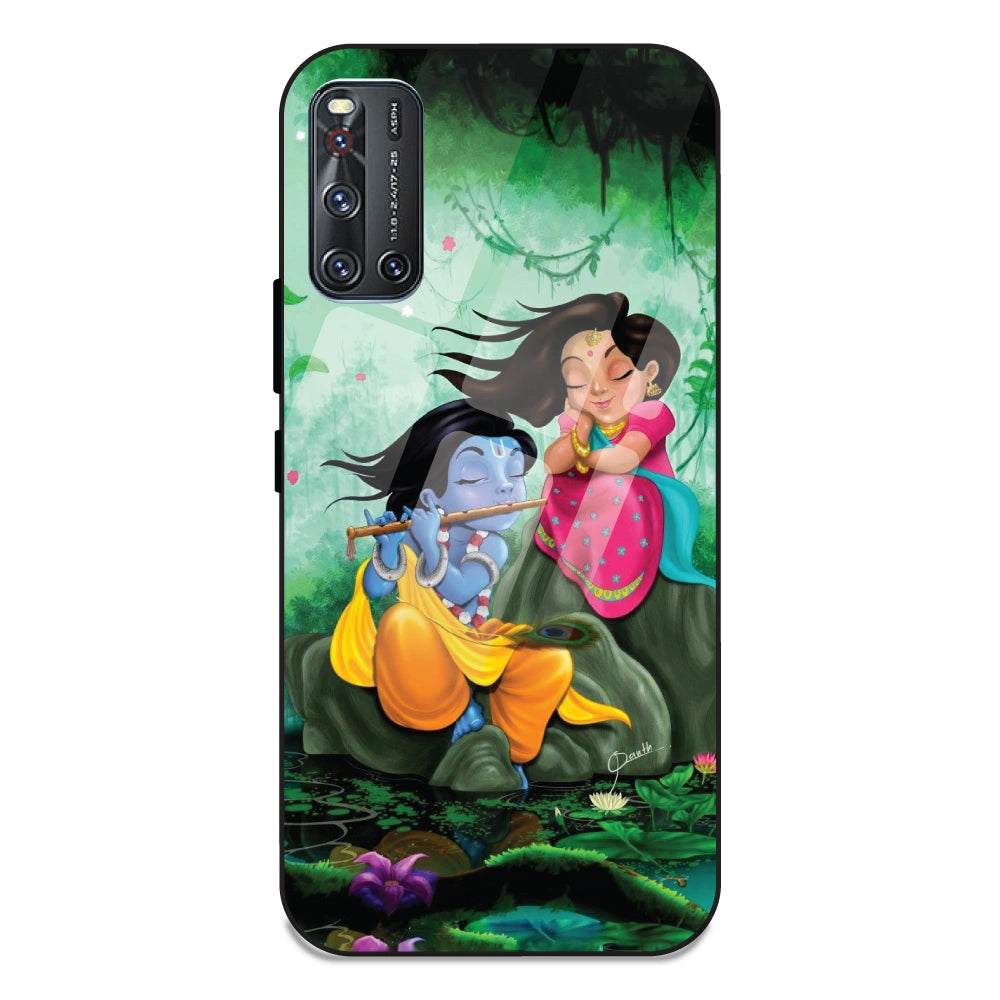 Radha Krishna - Glass Case For Vivo V19